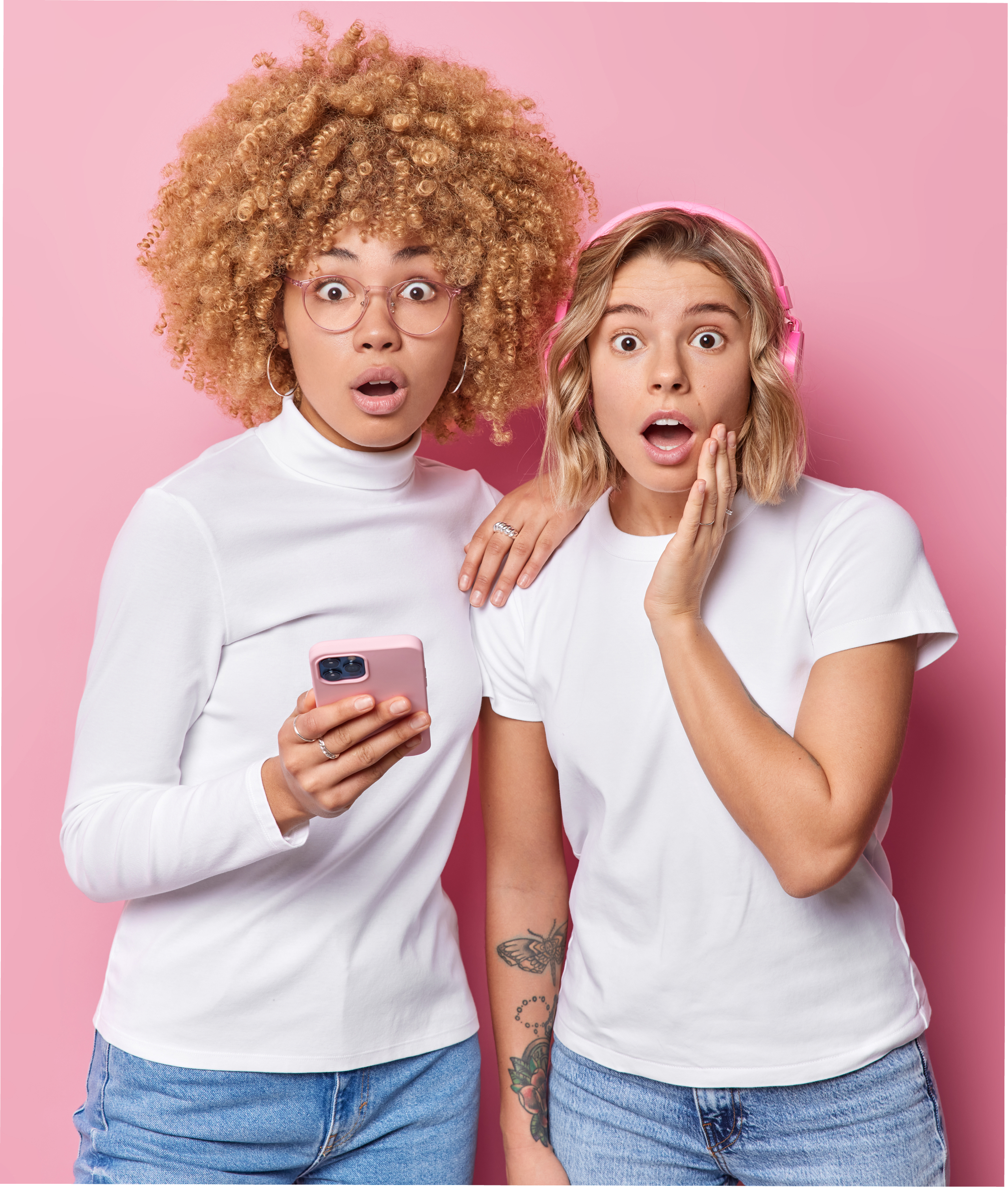 Women using smartphones